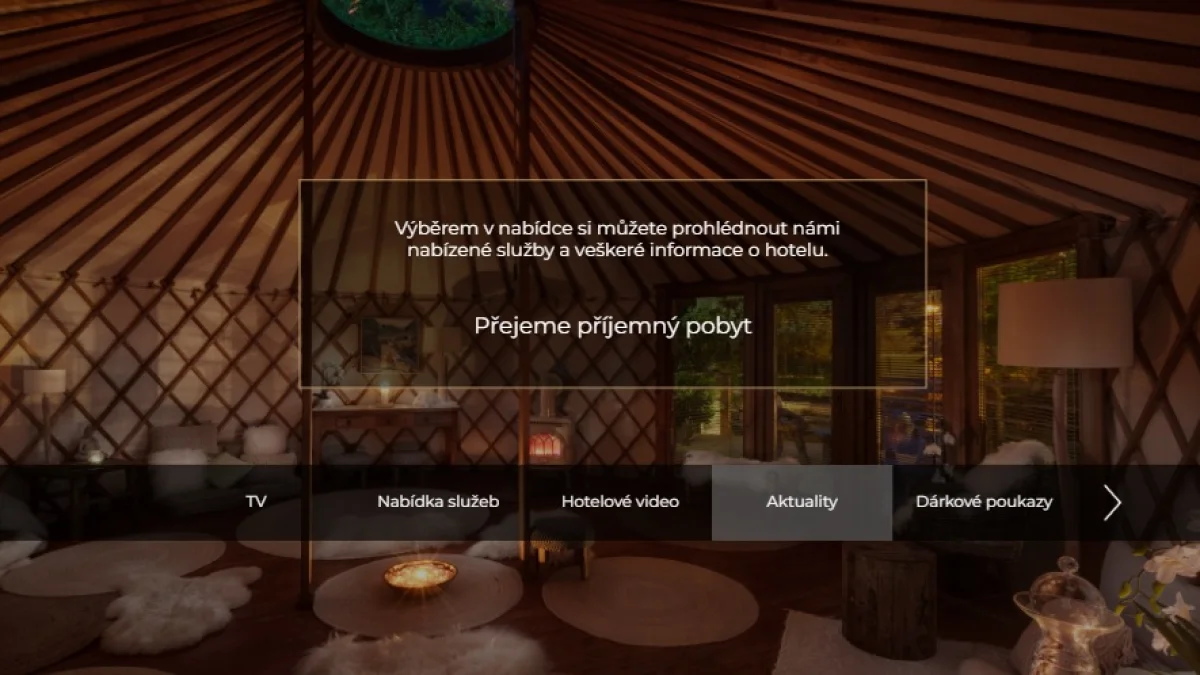 AVEMEO — ukázka hotelové TV